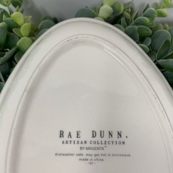 Rae Dunn Hip Hop Bunny Plate 8in Easter Spring Magenta Pink White Ceramic Rabbit - Picture 3 of 5